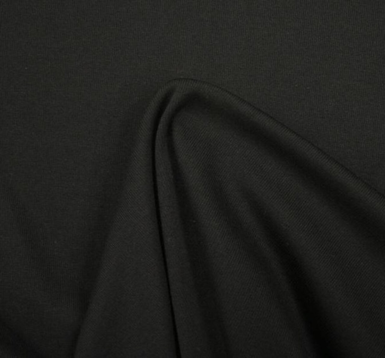 1 Yard Fleece Rib Solid Black 54 Inches Wide Apparel Fabric 89% Polyester 11% Cotton